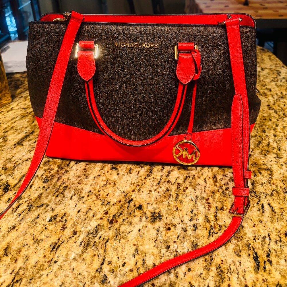 Large Michael Kors Bag Tote Bag Purse Red barely worn